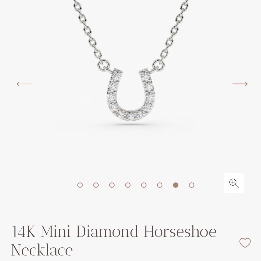Ferko’s 14K White Gold Mini Diamond Horseshoe Necklace
